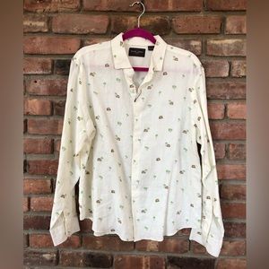 Black Brown 1826 Men’s Linen Shirt - Size Large